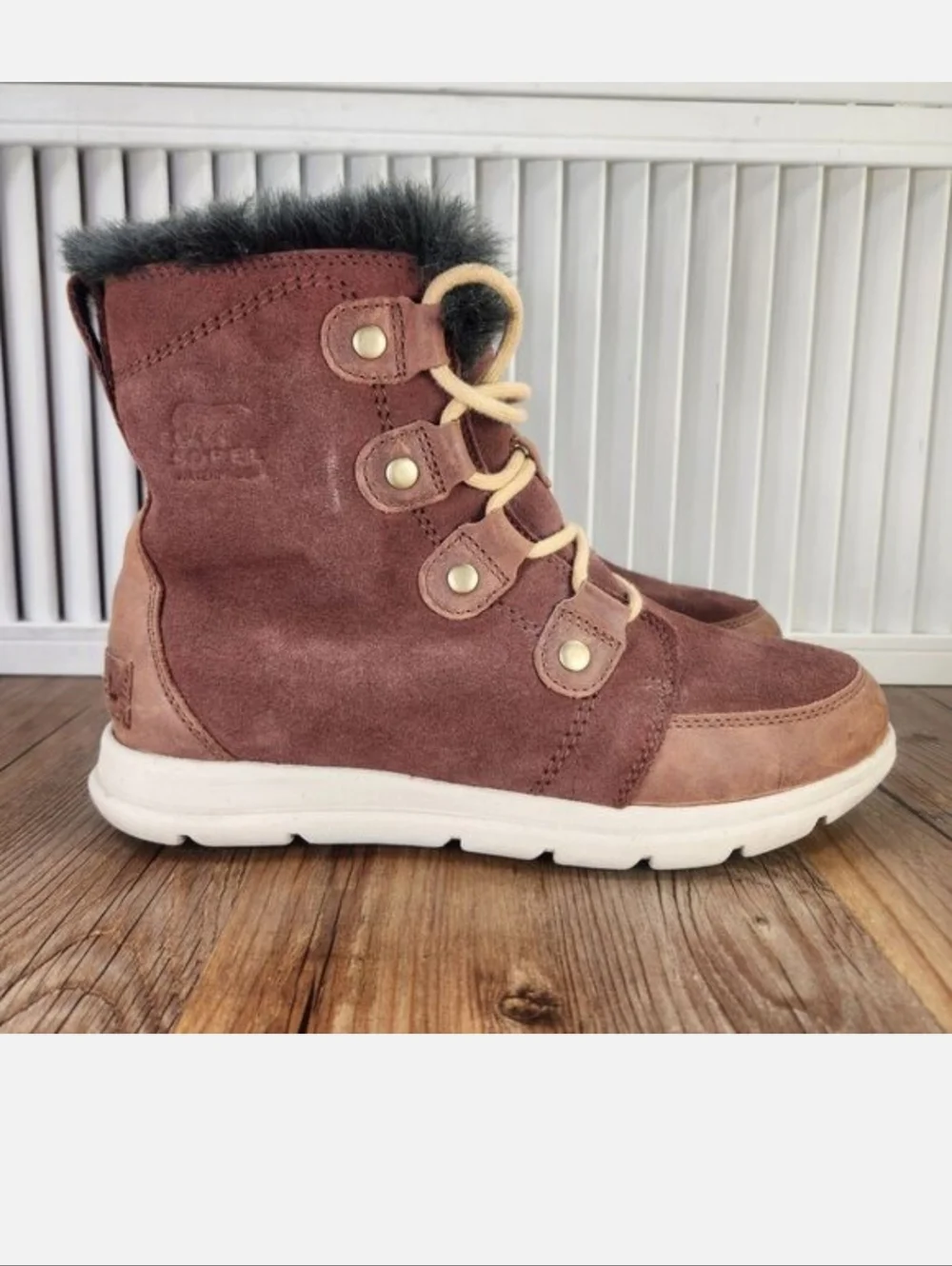 Sorel Explorer Joan Boots Womens Sz 9.5 Brown Suede Waterproof Winter NL3039-282